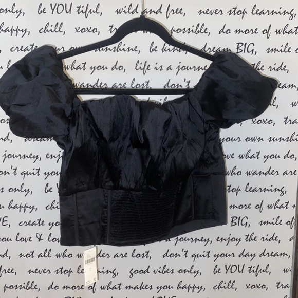 MAEVE PUFF-SLEEVE OFF-THE-SHOULDER CORSET TOP - Picture 5 of 9